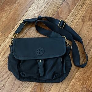 Tory Burch Black Crossbody Bag with Gold Accents